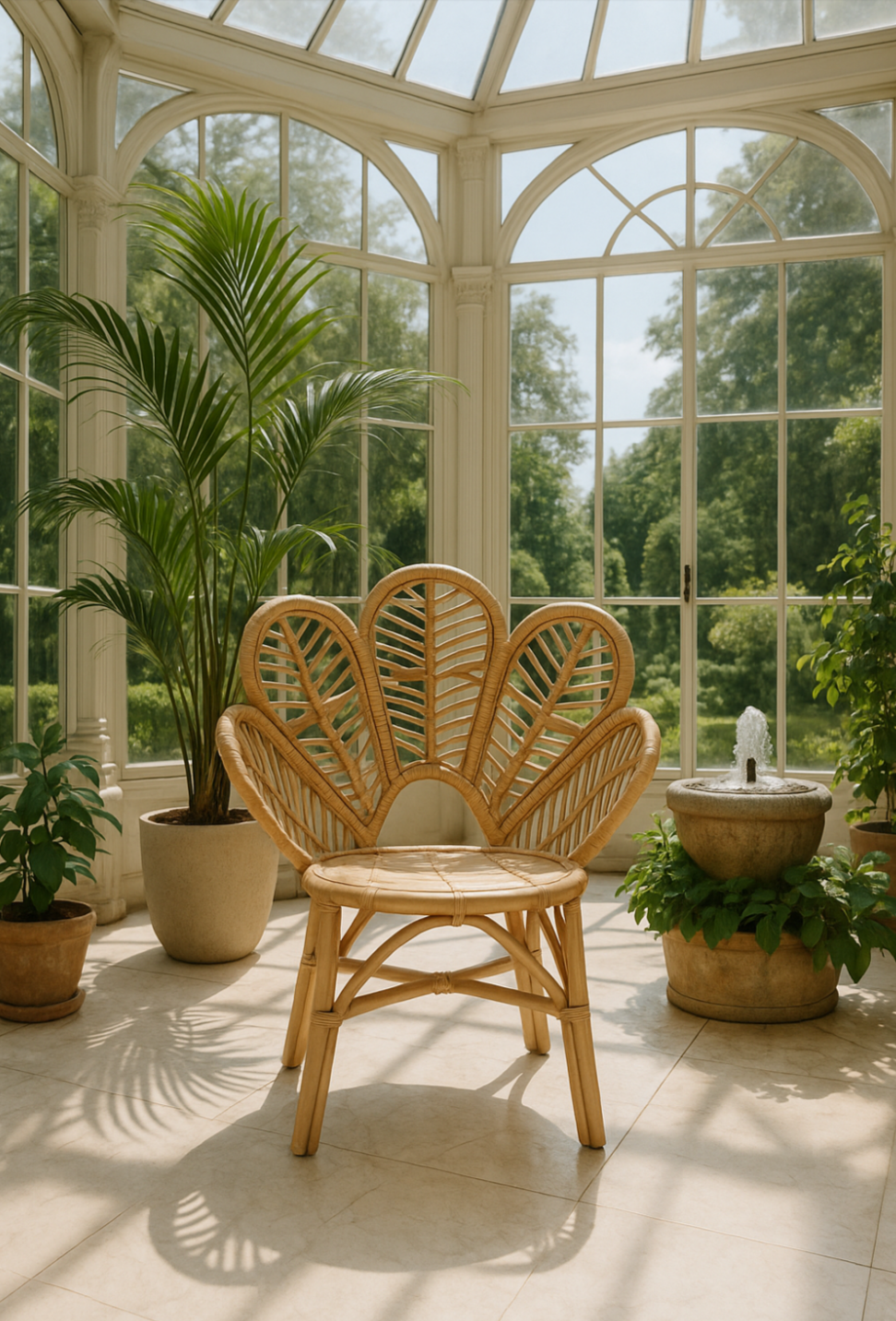 Bali & Pari Eliava Natural Rattan Flower Accent Chair – Natural Brown