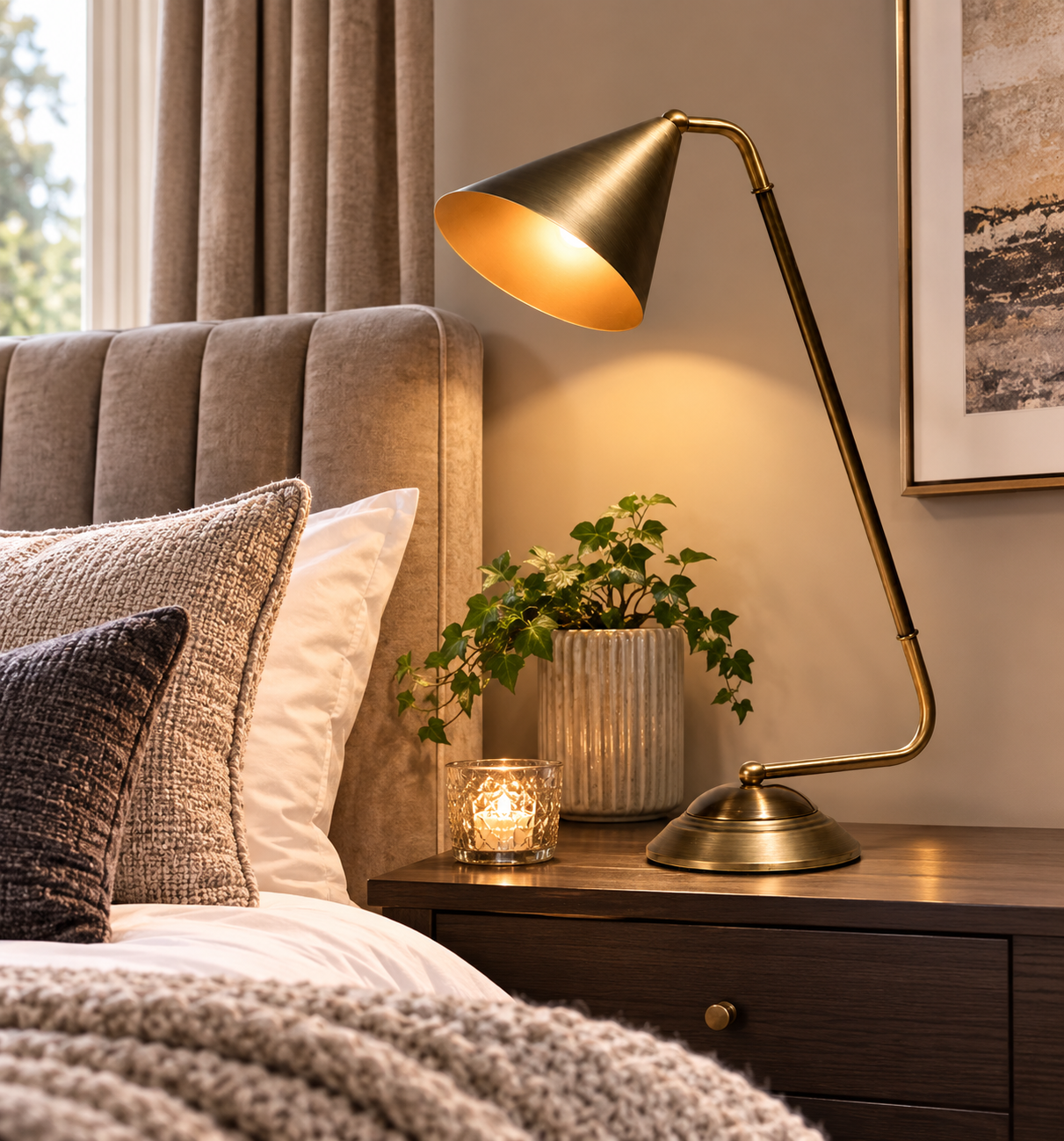 RV Astley Camone Antique Brass Table Lamp | Luxury E14 Desk Lamp