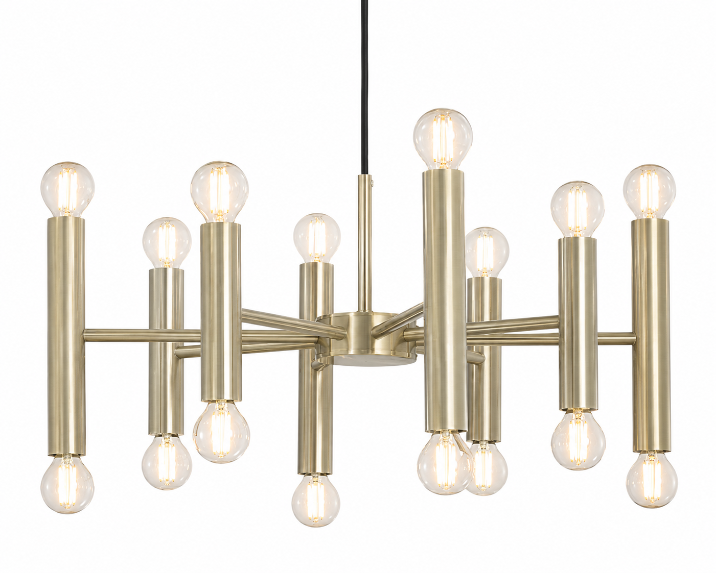 MADE.COM Brass Bell Chandelier Ceiling Light – 16 Light Brass Pendant