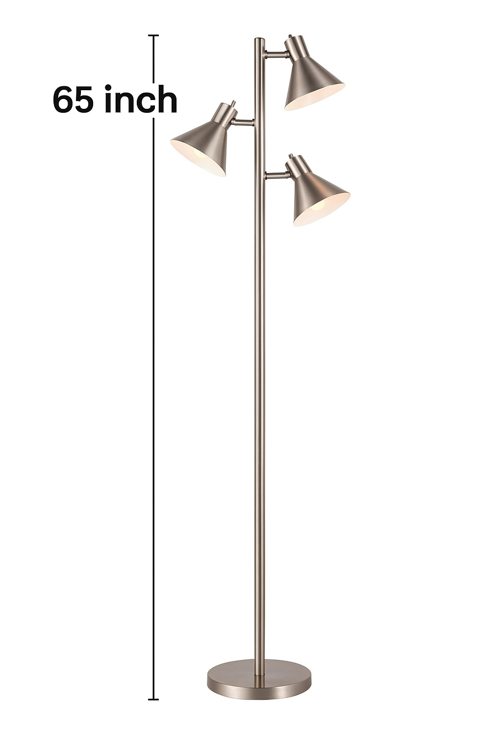 Floor Lamp – Elk Home Loman 65" Satin Nickel 3-Light Tree Style with Adjustable Shades