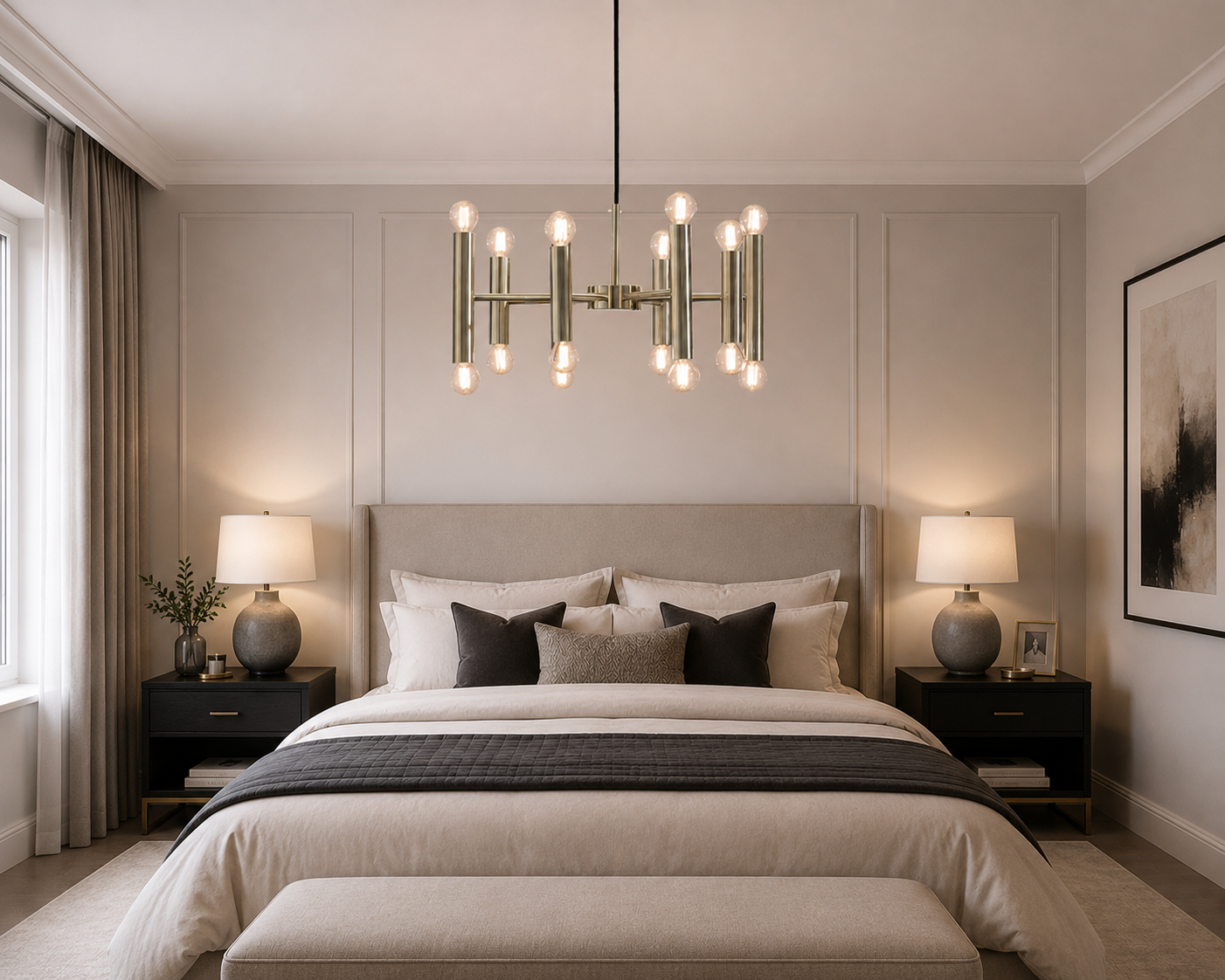 MADE.COM Brass Bell Chandelier Ceiling Light – 16 Light Brass Pendant