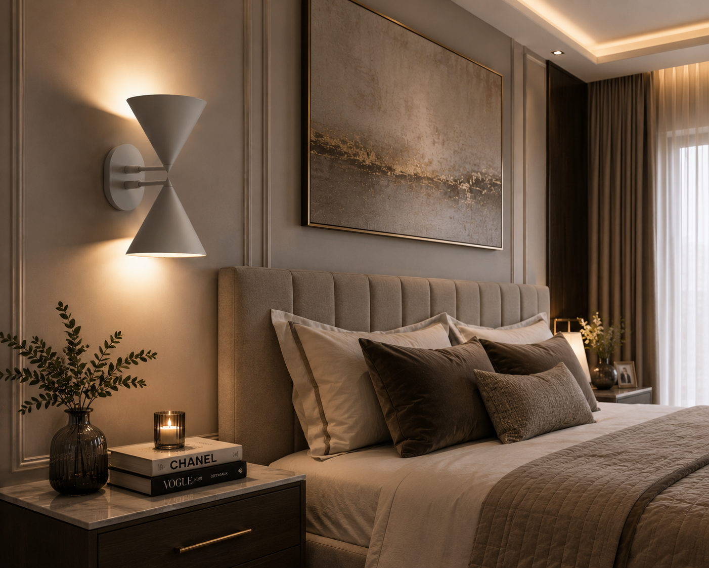 AM.PM Moke Double Cone Wall Light Grey | Adjustable Modern Designer Metal Wall Lamp