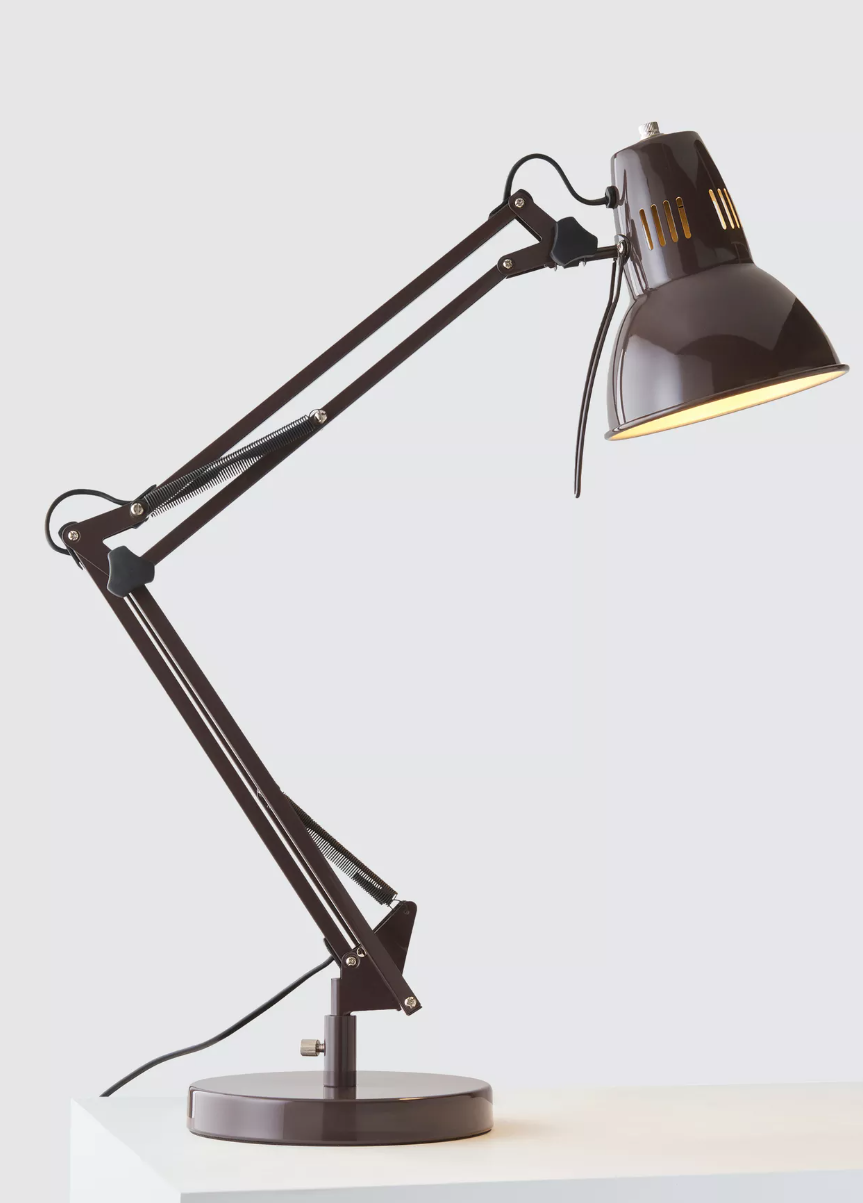 John Lewis Elliott Desk Lamp – Cocoa Gloss Finish Adjustable Task Light