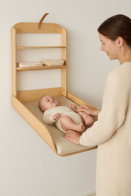 Baby Changing Table with Mat Wall Mounted – Roba Folding Space-Saving Unit