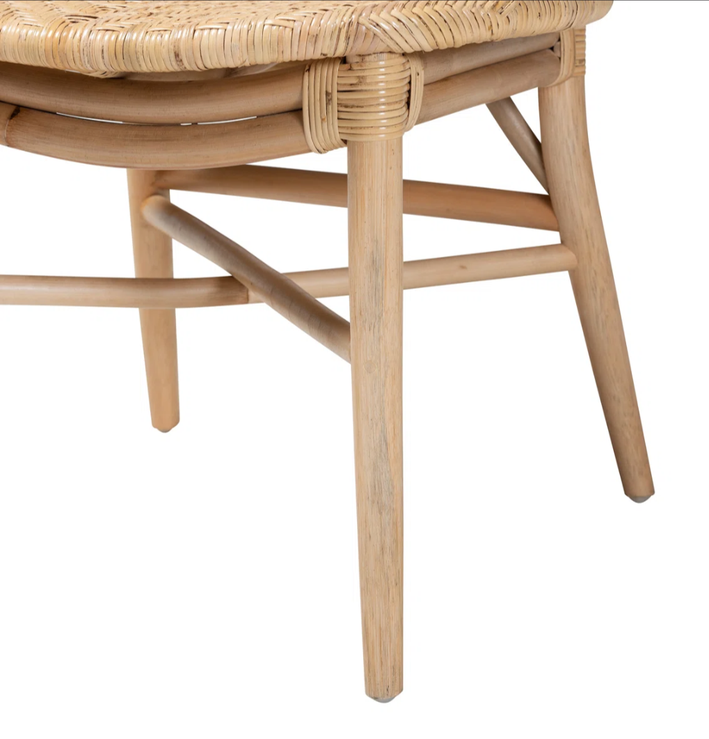 Alejondro Natural Rattan Dining Chair – 17 Stories King Louis Back Handcrafted Bohemian Side Chair (Fully Assembled)
