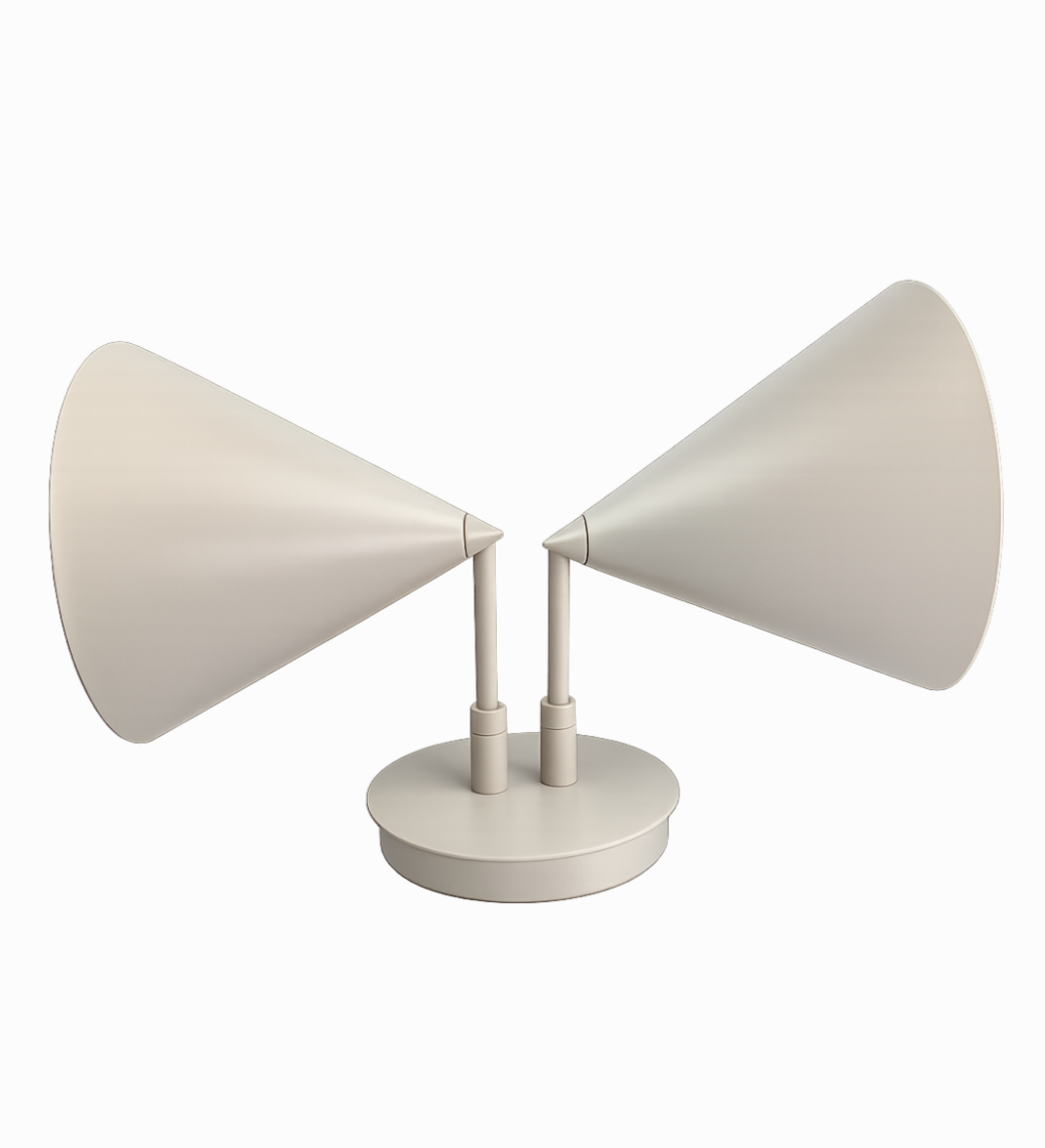 AM.PM Moke Double Cone Wall Light Grey | Adjustable Modern Designer Metal Wall Lamp
