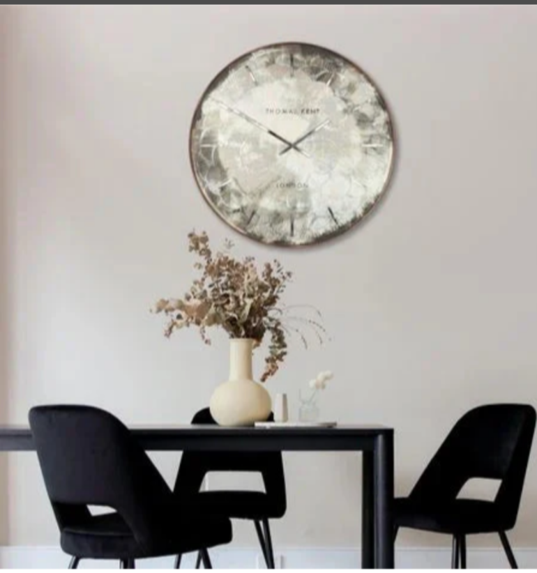 Thomas Kent Charleston Grand Wall Clock – 36" Grey / Silver