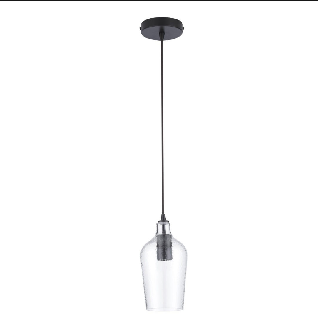 Elk Home Hammered Glass Mini Pendant Light – Clear Textured Glass Ceiling Fixture