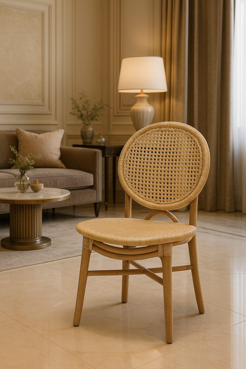 Alejondro Natural Rattan Dining Chair – 17 Stories King Louis Back Handcrafted Bohemian Side Chair (Fully Assembled)