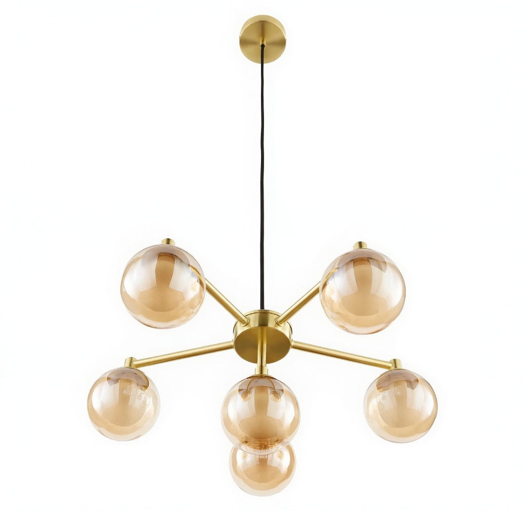 Very Home Double Glass 6 Light Chandelier Ceiling Light