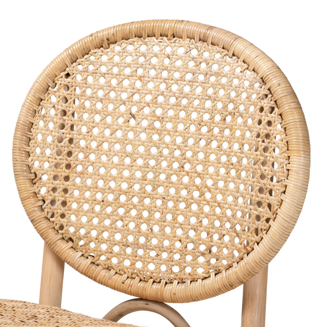 Alejondro Natural Rattan Dining Chair – 17 Stories King Louis Back Handcrafted Bohemian Side Chair (Fully Assembled)