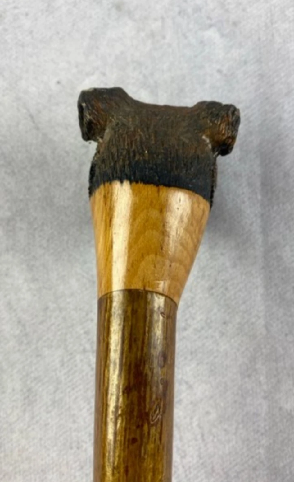 Vintage Dog Head Wooden Walking Cane 48" | Gentleman Walking Stick