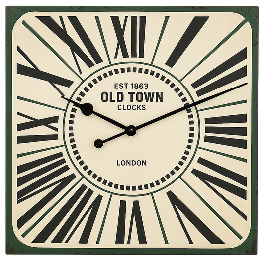 Williston Forge Cedar Wall Clock | Large 69cm Green Square Roman Numeral