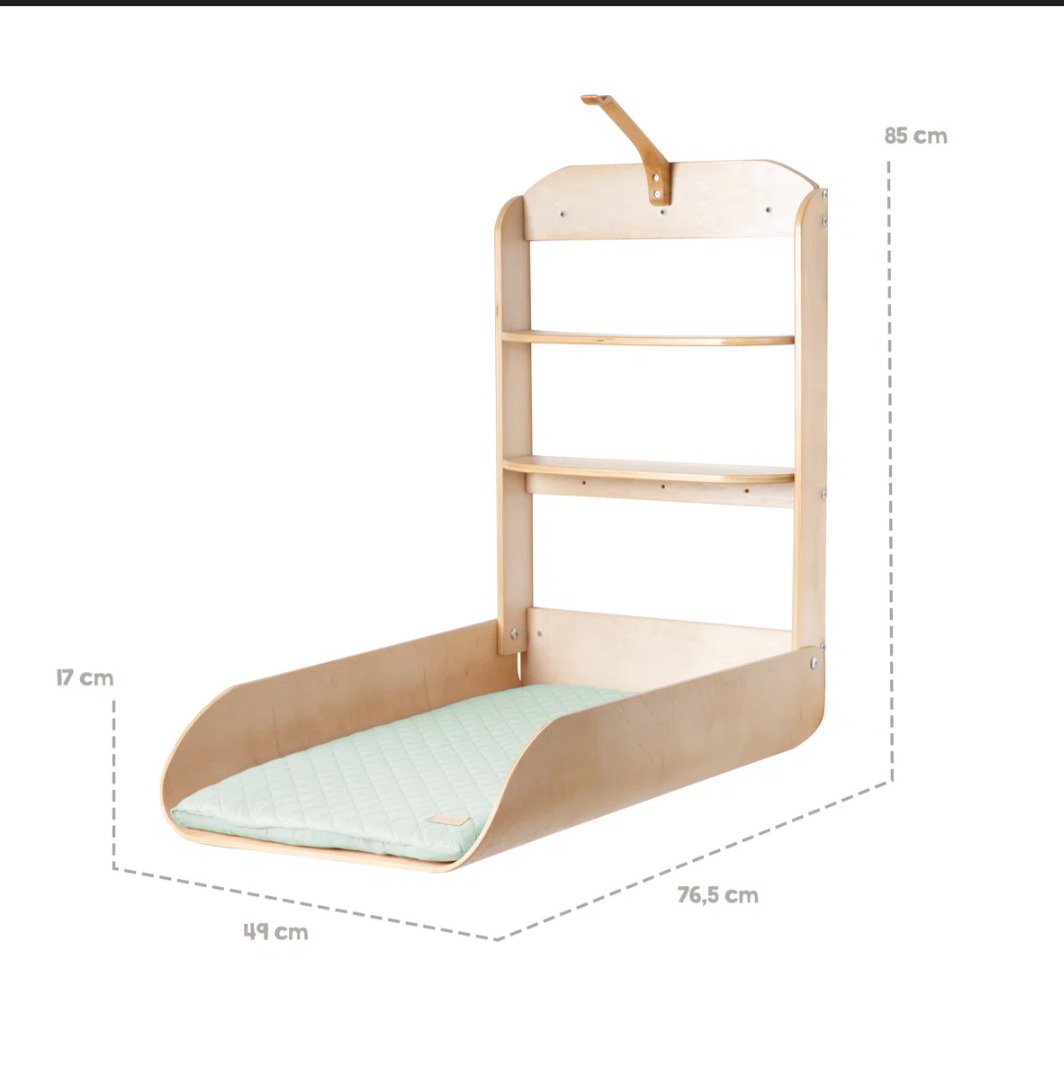 Baby Changing Table with Mat Wall Mounted – Roba Folding Space-Saving Unit