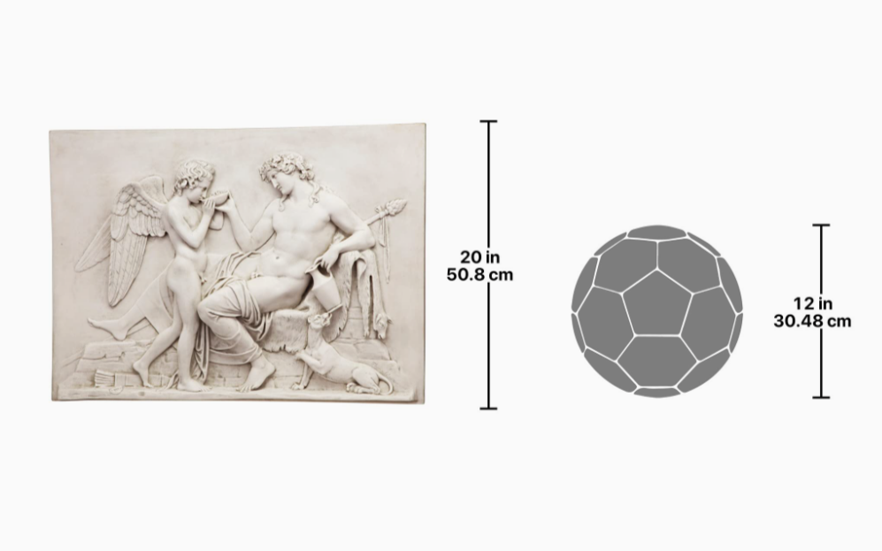 Design Toscano Eros & Dionysus High Relief Wall Frieze – Antique Stone 68.5cm