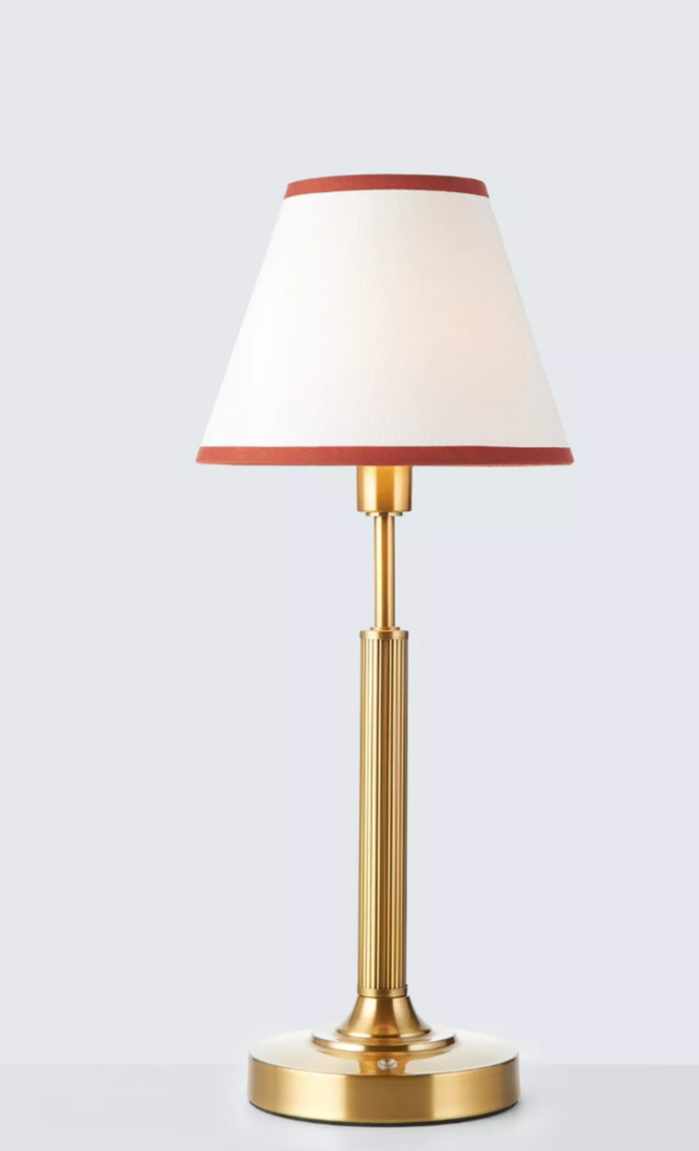 John Lewis Baily Large Rechargeable Brass Table Lamp – Cordless LED Touch Control