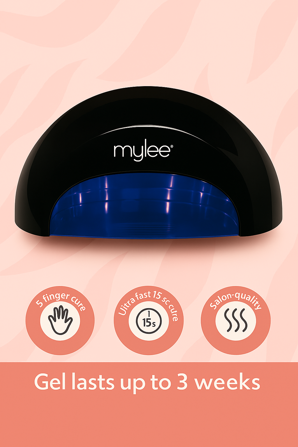 Mylee Grande LED Nail Lamp – Professional UV/LED Gel Curing Light with 15/30/60s Timer & Auto Sensor