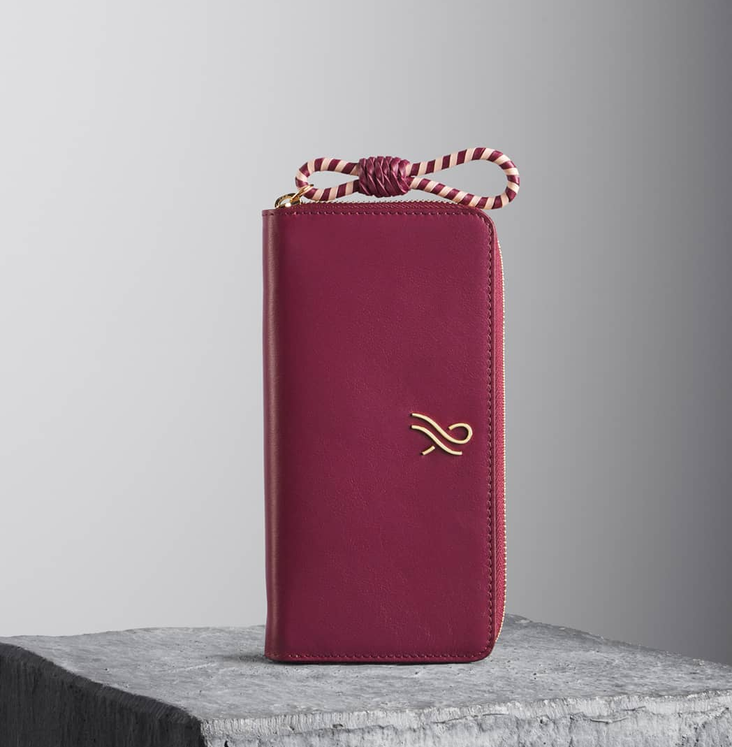 Illicia London Nappa Leather Zip Around Wallet Burgundy Made in Italy BNIB Gift