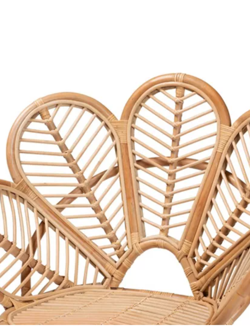 Bali & Pari Eliava Natural Rattan Flower Accent Chair – Natural Brown