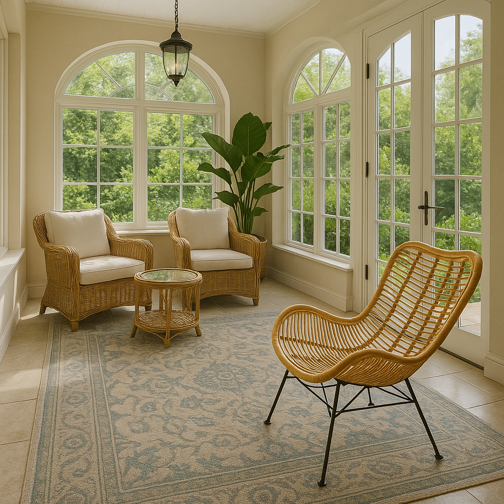 Colorado Modern Wicker Fair Natural Brown Rattan & Black Metal Accent Chair 