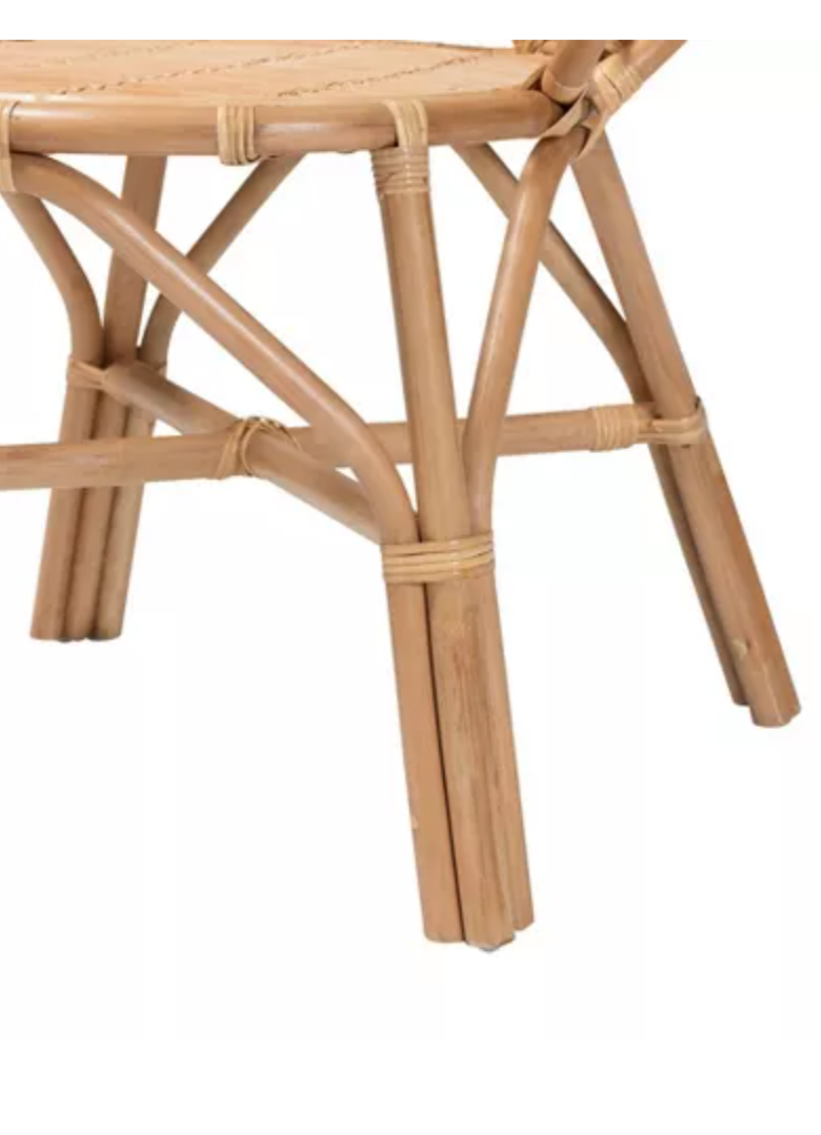 Bali & Pari Eliava Natural Rattan Flower Accent Chair – Natural Brown