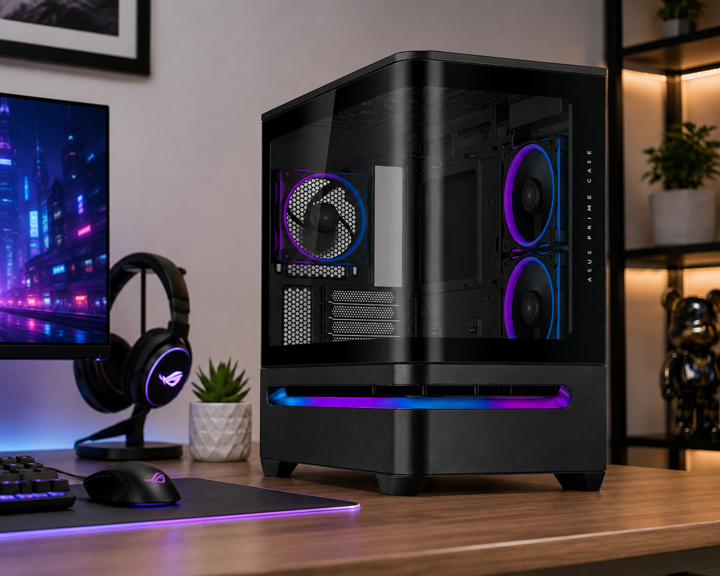 ASUS Prime AP202 ARGB Micro-ATX Gaming PC Case – Black
