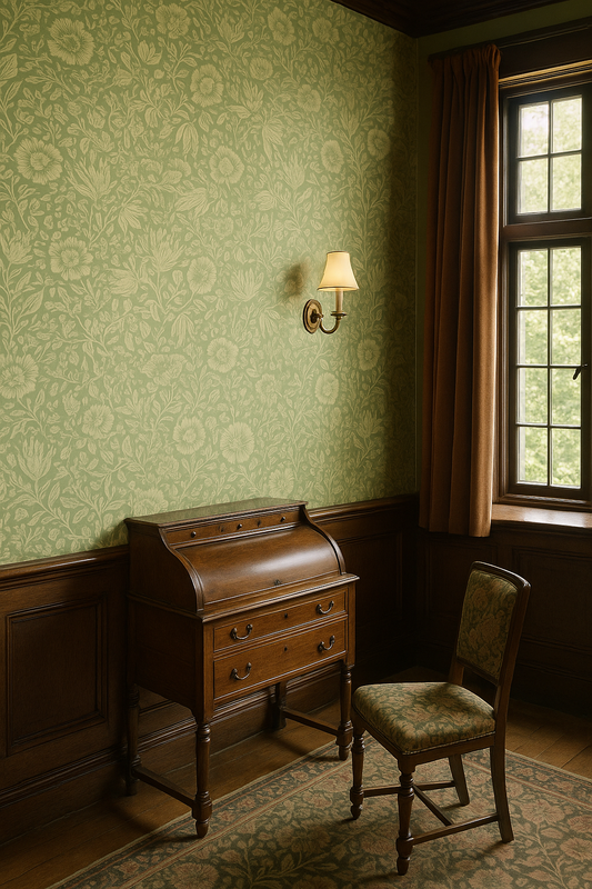 Morris & Co Mallow Wallpaper – 52cm x 10.05m Floral Roll (Heritage Design)