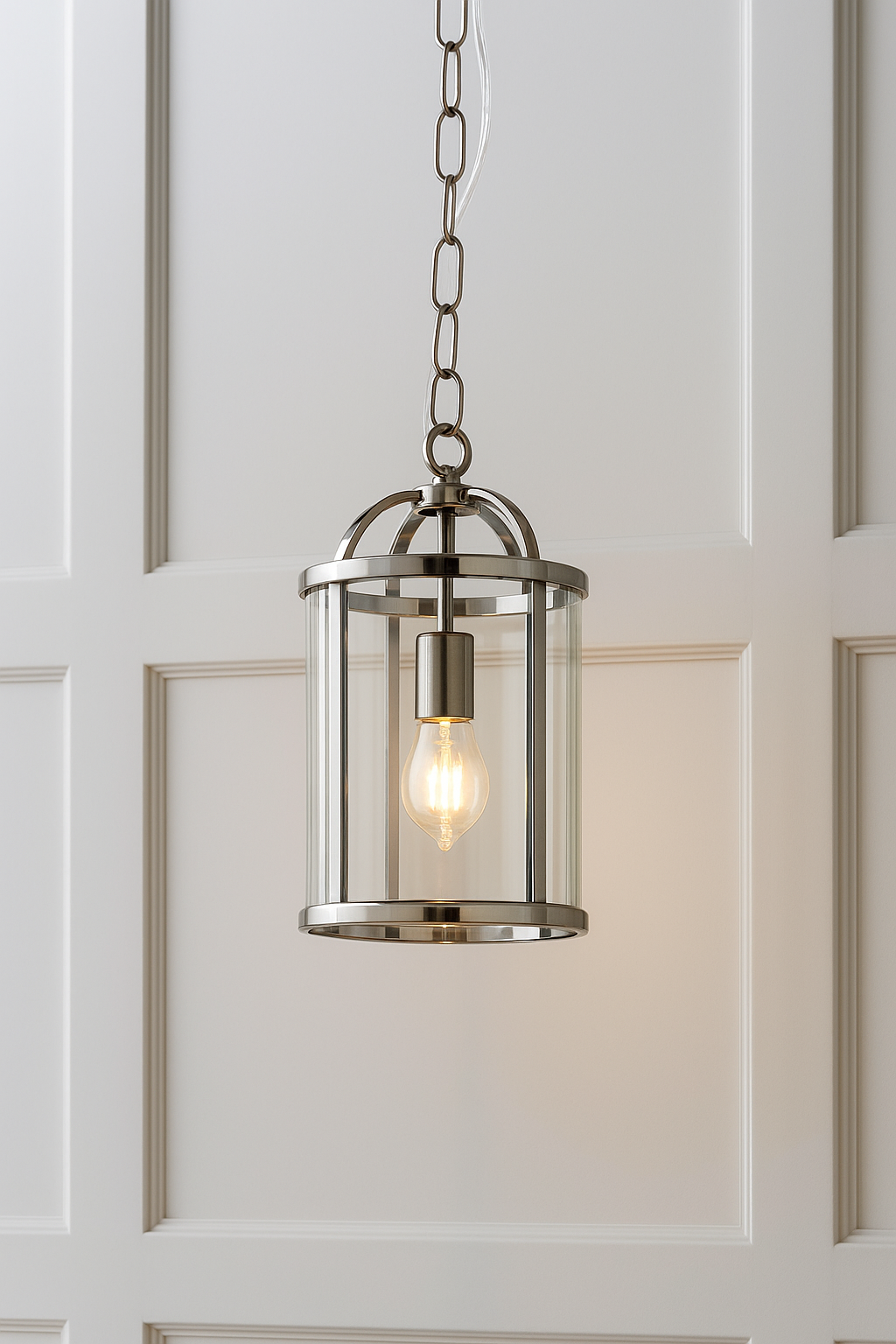 Bearse 1-Light Lantern Pendant Ceiling Light – Adjustable Metal & Glass