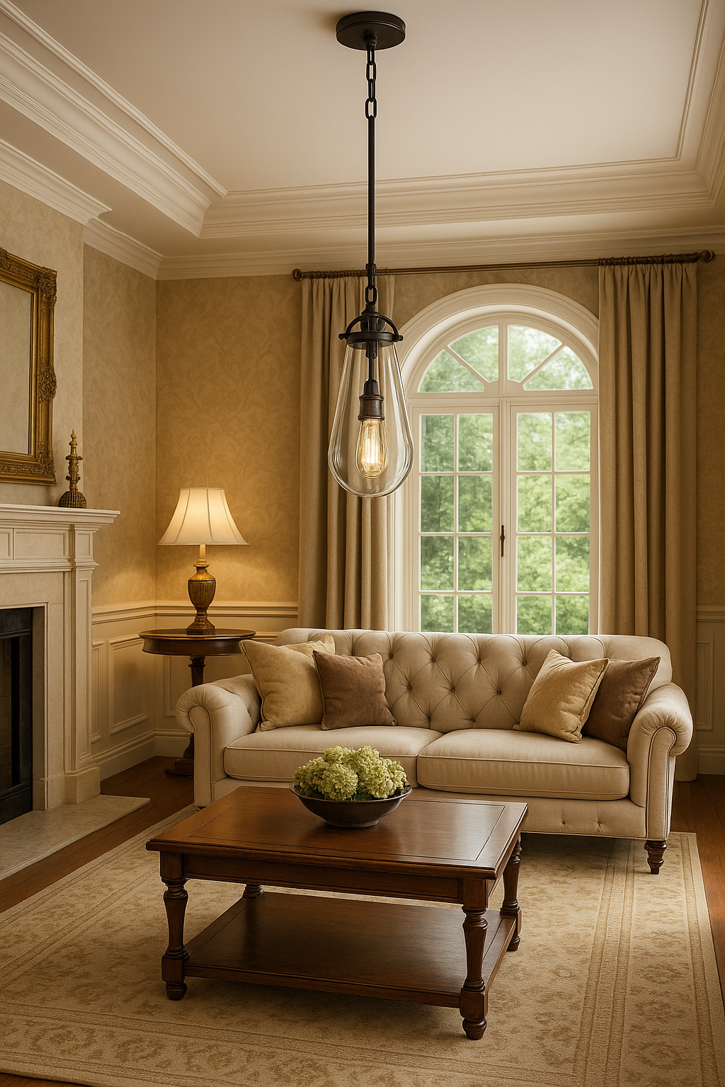 ELK Lighting Antique Bronze Ceiling Pendant Light Fixture with Clear Glass Shade (7x18")