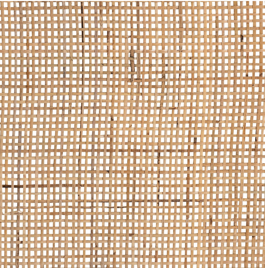 Baxton Studio Bella Natural Rattan Nightstand – Solid Mahogany Wood Bedside Table with Drawer and Shelves by Bali & Pari (Fully Assembled)