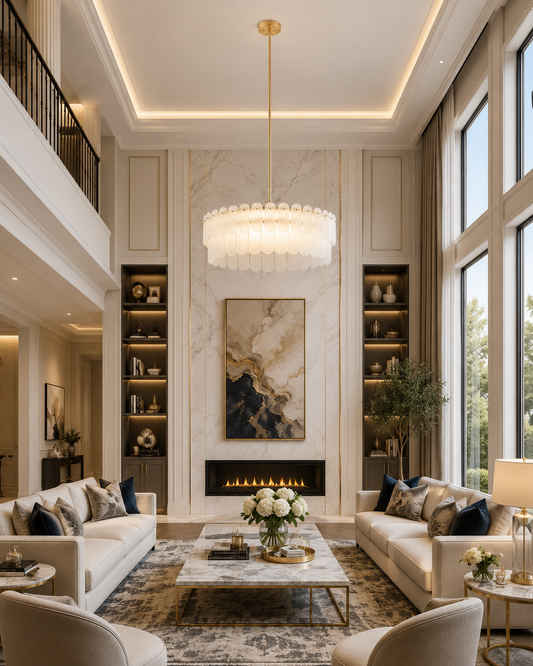 Very Home Glass Oval Chandelier | Modern 3 Light Frosted Glass Ceiling Light