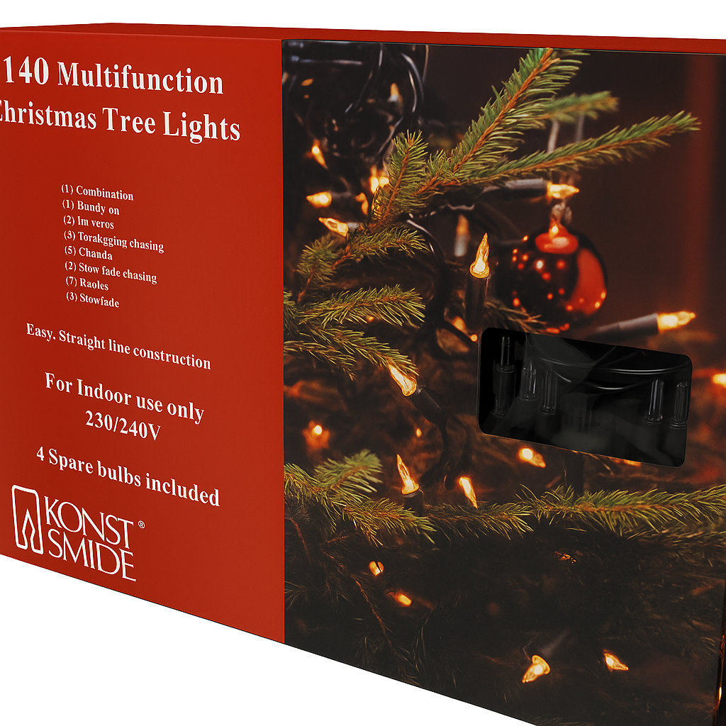 Christmas Fairy Light 140 Multicoloured Konstsmide Indoor Lights Green Cable