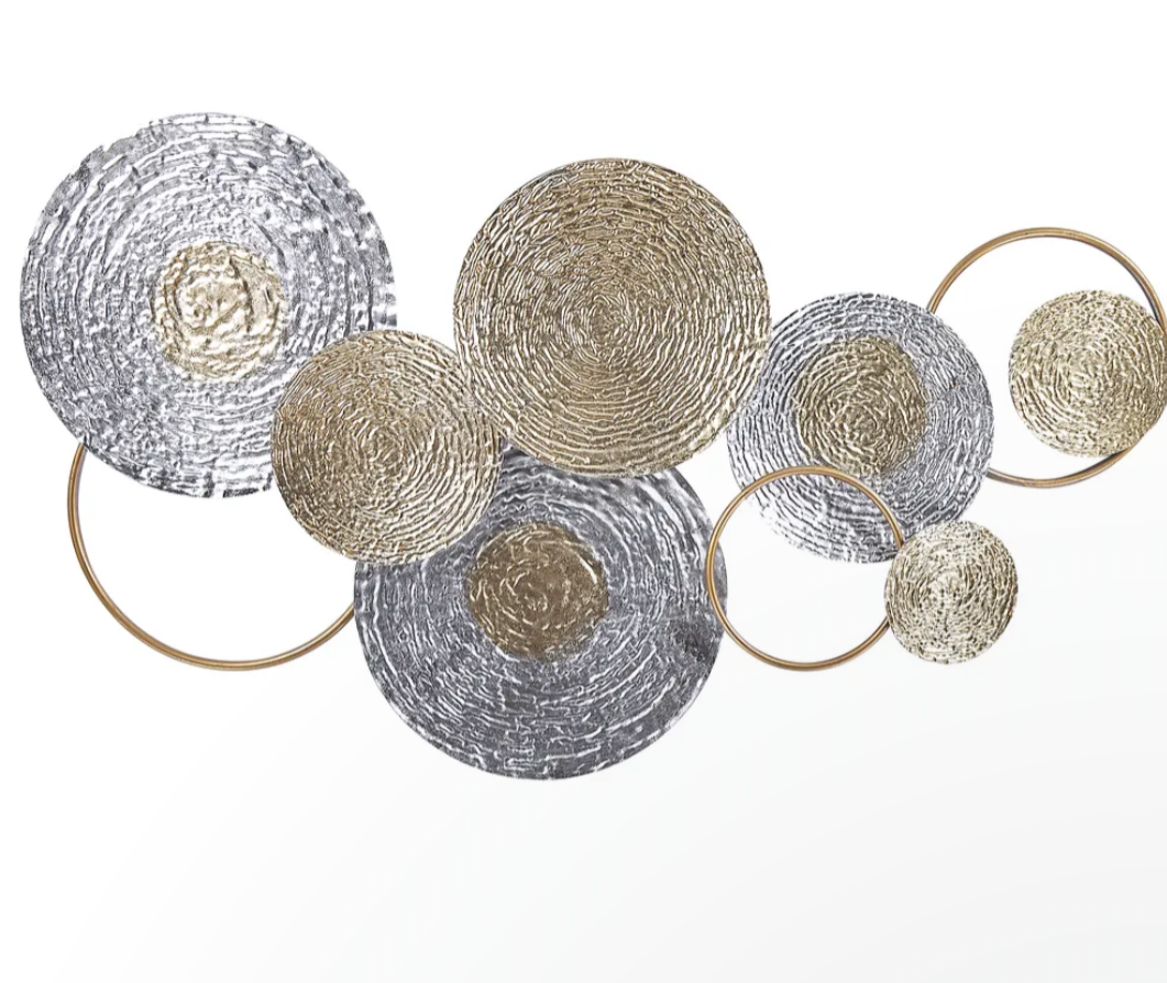 Luxury Wall Decor VANADIUM Metal Art – 60 cm Gold & Silver Handmade