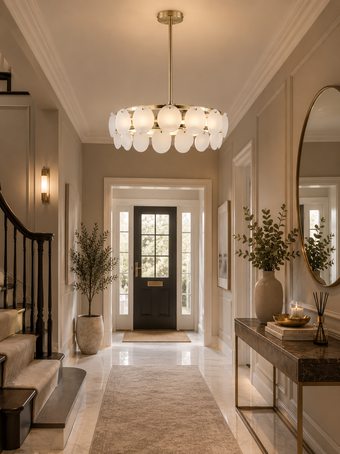 Very Home Glass Circle 5 Light Chandelier Ceiling Light