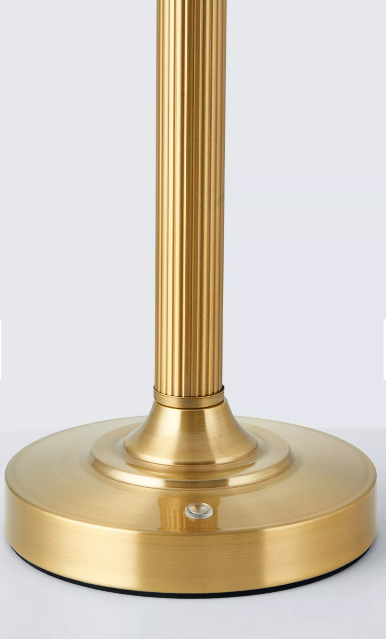 John Lewis Baily Large Rechargeable Brass Table Lamp – Cordless LED Touch Control