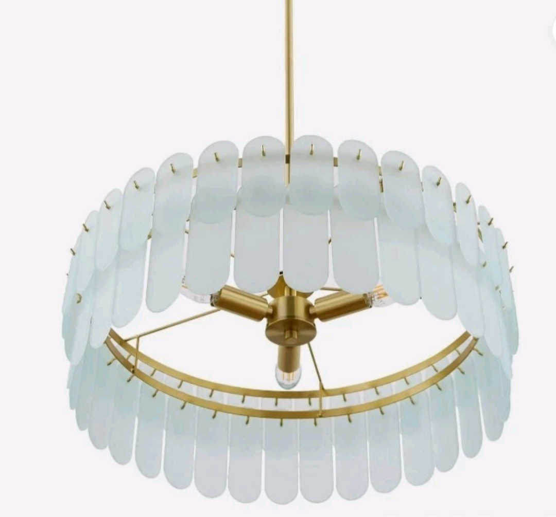 Very Home Glass Oval Chandelier | Modern 3 Light Frosted Glass Ceiling Light