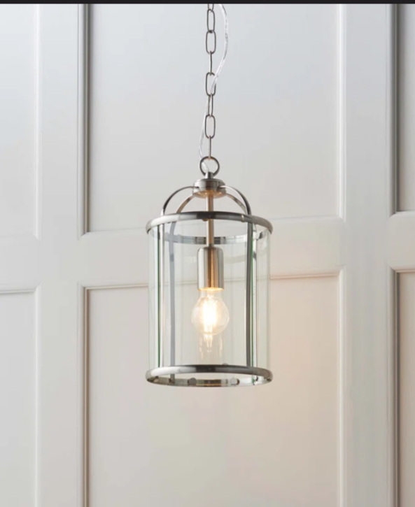 Bearse 1-Light Lantern Pendant Ceiling Light – Adjustable Metal & Glass