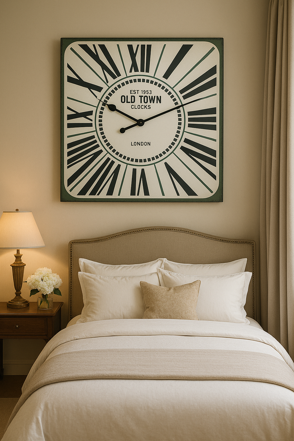 Williston Forge Cedar Wall Clock | Large 69cm Green Square Roman Numeral